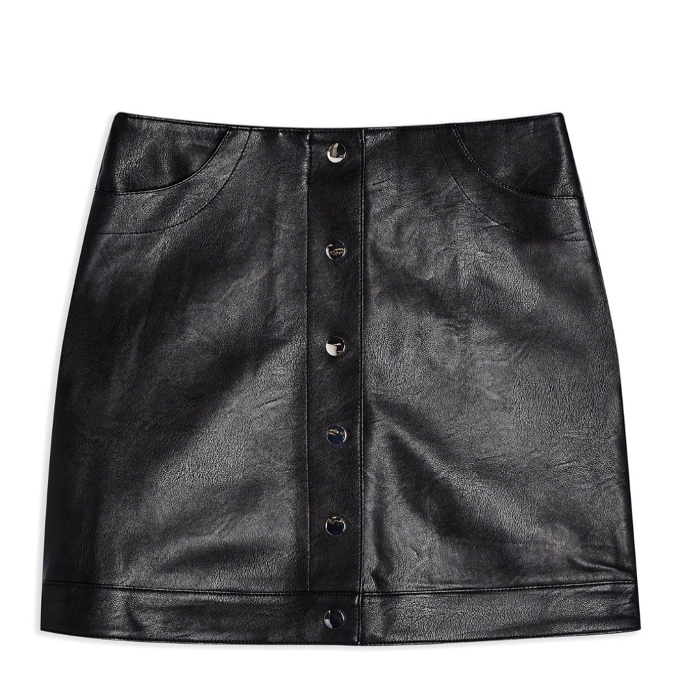 🛍🎉Brand NewTop Shop Popper Leather Mini Skirt🛍